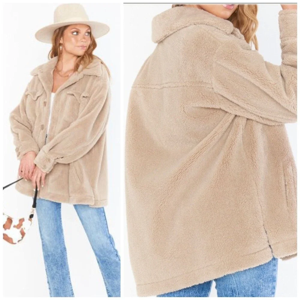 Revolve Show Me Your Mumu Whistler Shirt Jacket Size S Teddy Coat - Picture 6 of 12